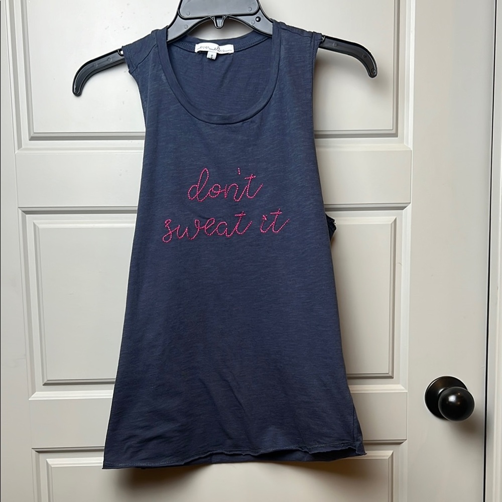 Blue Tank Top with Motivational Text